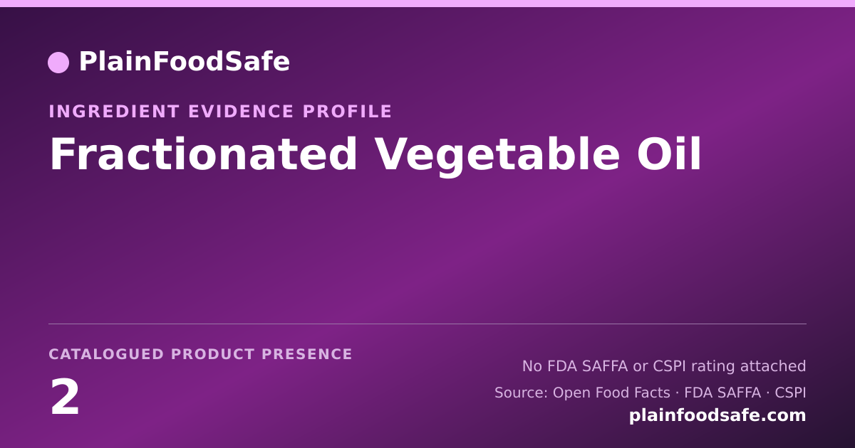 Share card for Fractionated Vegetable Oil Food Ingredient Evidence Profile