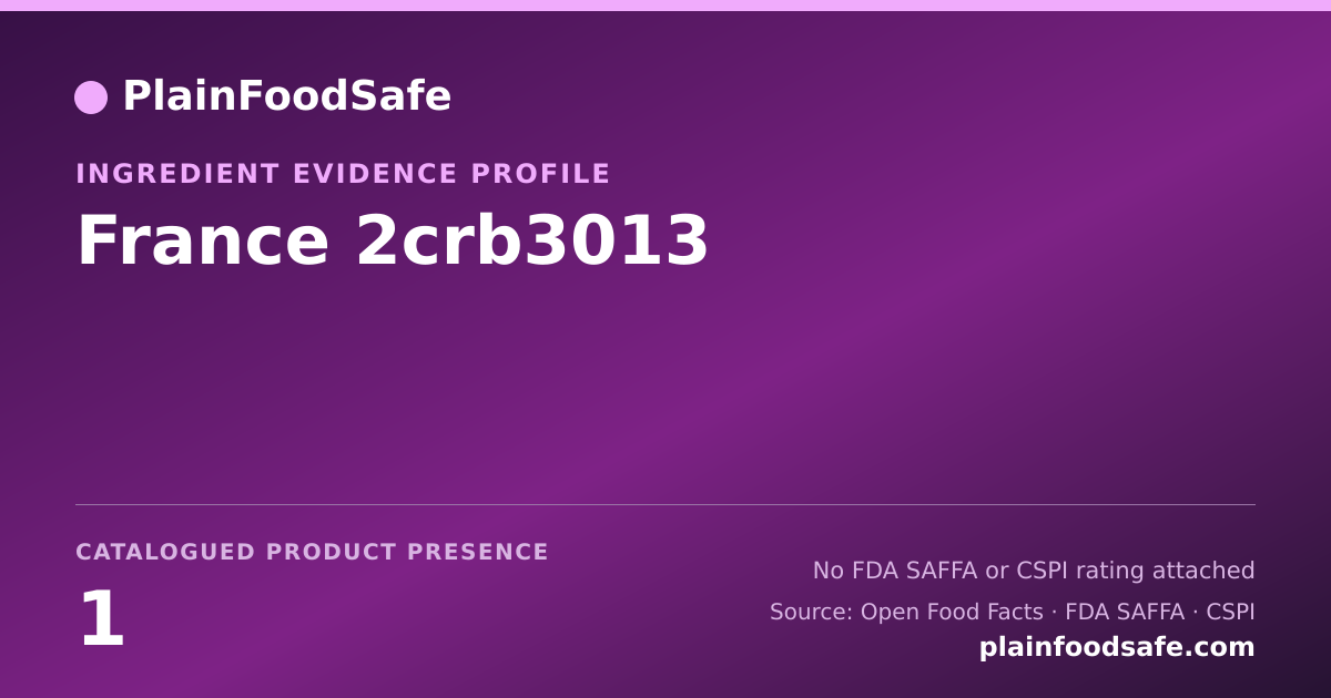 Share card for France 2crb3013 Food Ingredient Evidence Profile