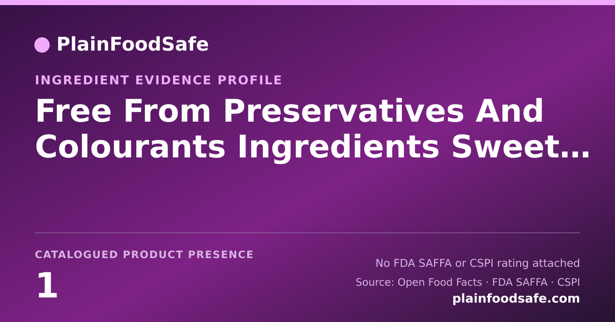 Share card for Free From Preservatives And Colourants Ingredients Sweet Potatoes Food Ingredient Evidence Profile