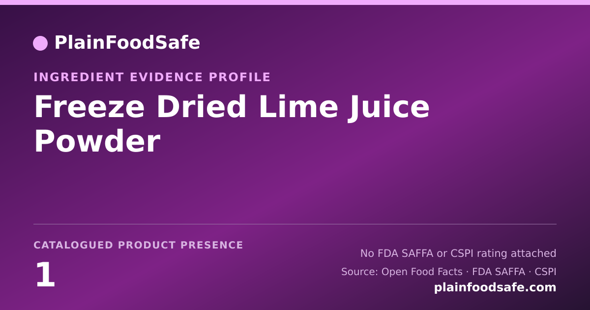 Share card for Freeze Dried Lime Juice Powder Food Ingredient Evidence Profile