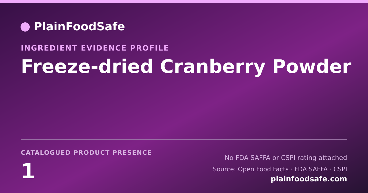 Share card for Freeze-dried Cranberry Powder Food Ingredient Evidence Profile