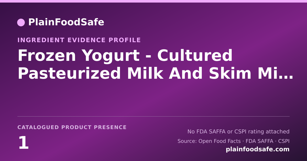 Share card for Frozen Yogurt - Cultured Pasteurized Milk And Skim Milk Food Ingredient Evidence Profile