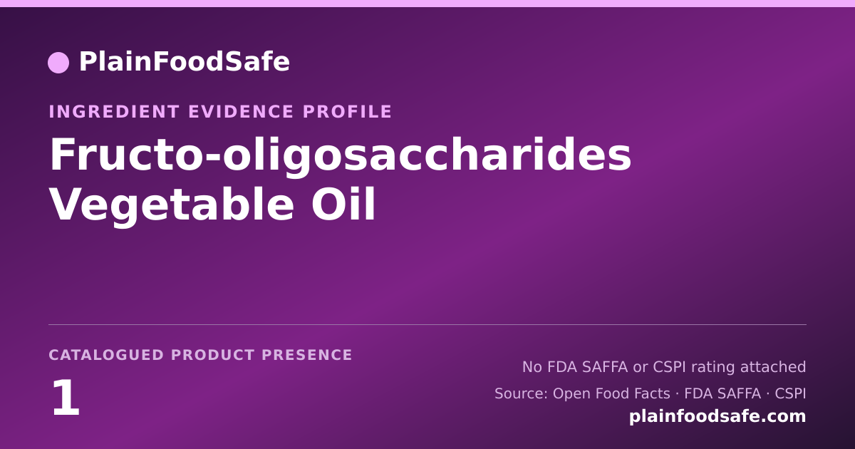 Share card for Fructo-oligosaccharides Vegetable Oil Food Ingredient Evidence Profile
