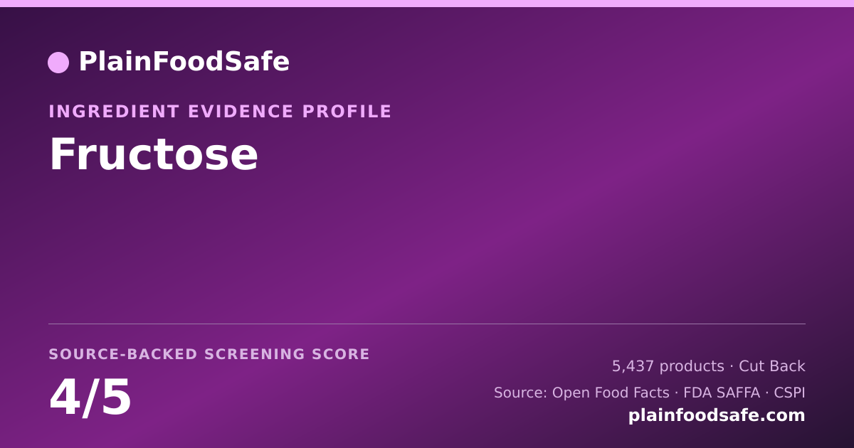 Share card for Fructose Food Ingredient Evidence Profile