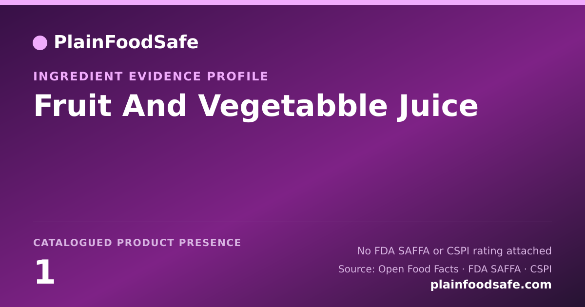 Share card for Fruit And Vegetabble Juice Food Ingredient Evidence Profile