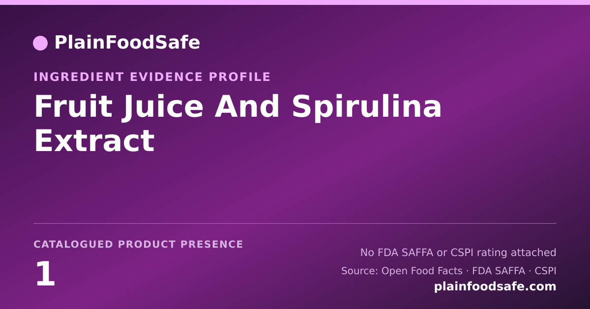 Share card for Fruit Juice And Spirulina Extract Food Ingredient Evidence Profile