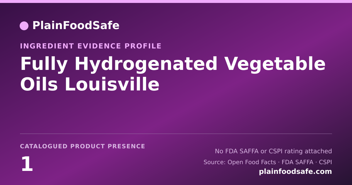 Share card for Fully Hydrogenated Vegetable Oils Louisville Food Ingredient Evidence Profile