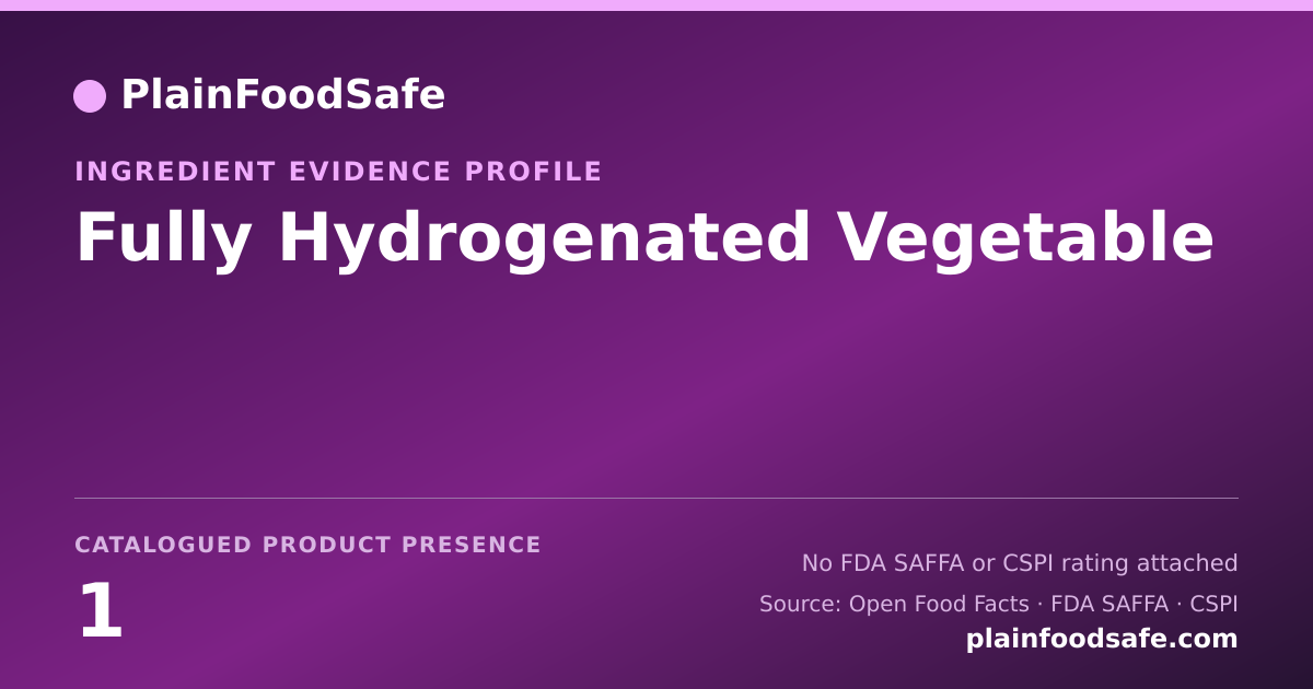 Share card for Fully Hydrogenated Vegetable Food Ingredient Evidence Profile