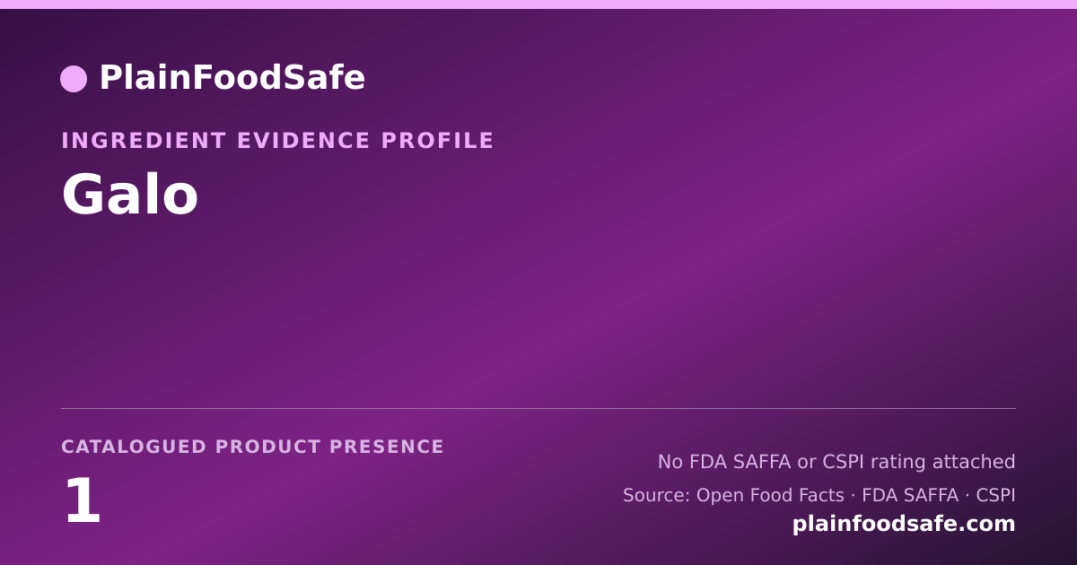 Share card for Galo Food Ingredient Evidence Profile