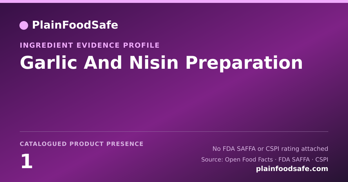 Share card for Garlic And Nisin Preparation Food Ingredient Evidence Profile