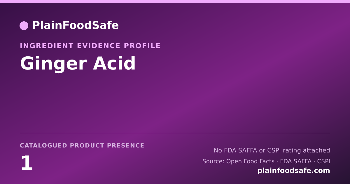 Share card for Ginger Acid Food Ingredient Evidence Profile