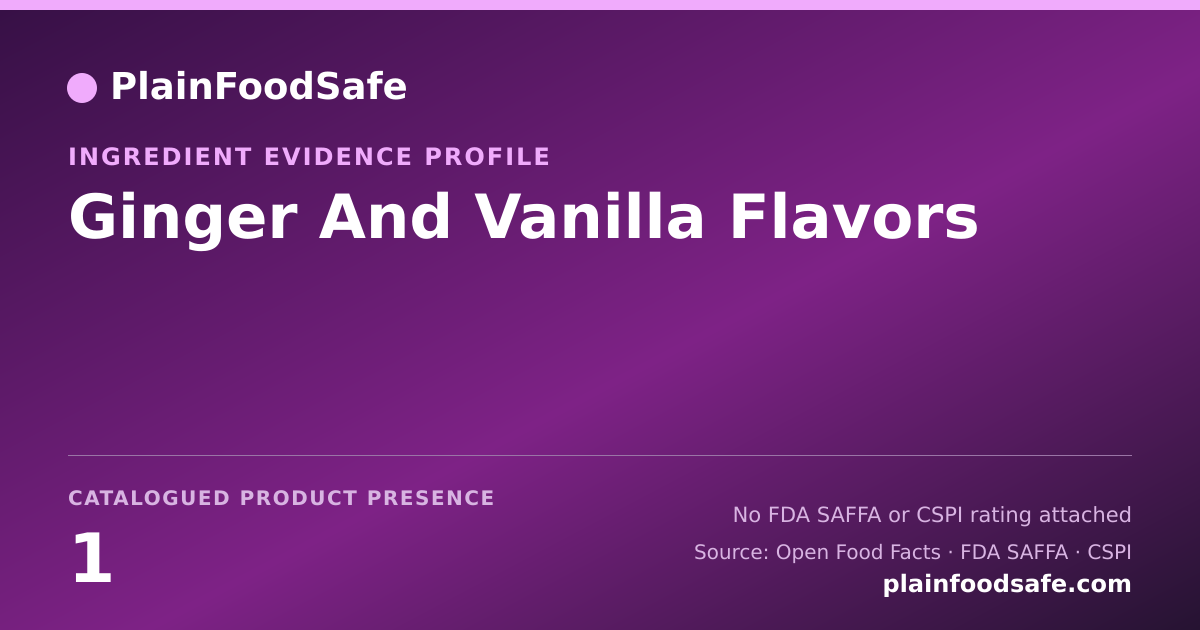 Share card for Ginger And Vanilla Flavors Food Ingredient Evidence Profile