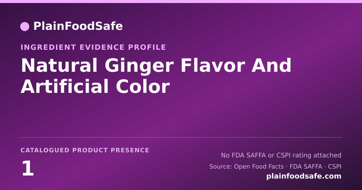 Share card for Natural Ginger Flavor And Artificial Color Food Ingredient Evidence Profile