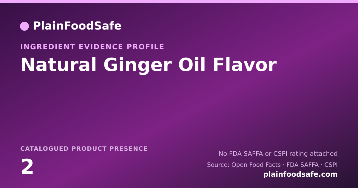 Share card for Natural Ginger Oil Flavor Food Ingredient Evidence Profile