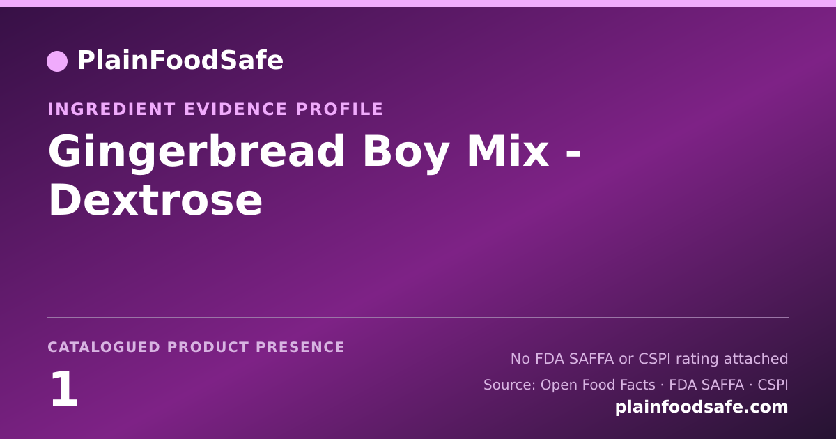 Share card for Gingerbread Boy Mix - Dextrose Food Ingredient Evidence Profile