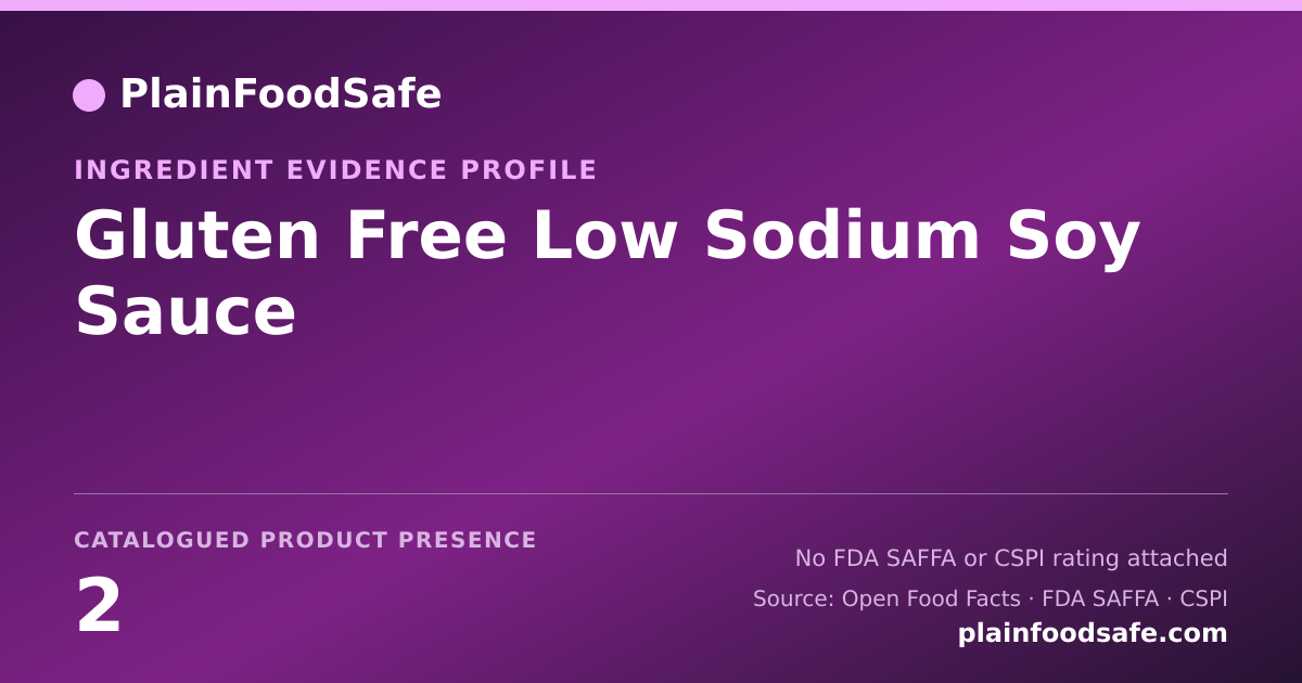 Share card for Gluten Free Low Sodium Soy Sauce Food Ingredient Evidence Profile