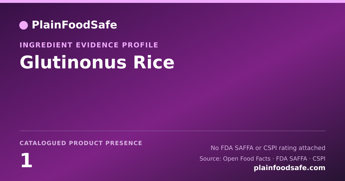 Share card for Glutinonus Rice Food Ingredient Evidence Profile