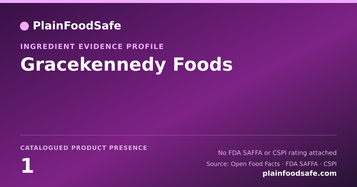 Share card for Gracekennedy Foods Food Ingredient Evidence Profile