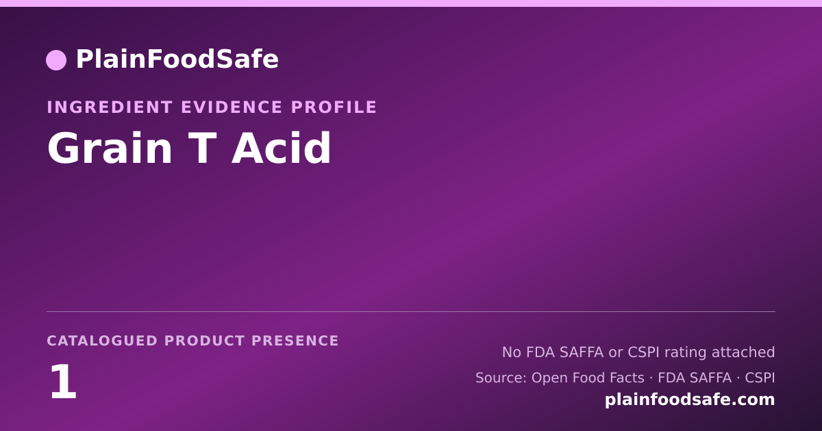 Share card for Grain T Acid Food Ingredient Evidence Profile