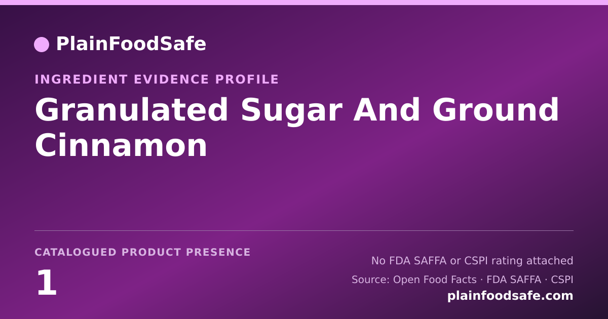 Share card for Granulated Sugar And Ground Cinnamon Food Ingredient Evidence Profile