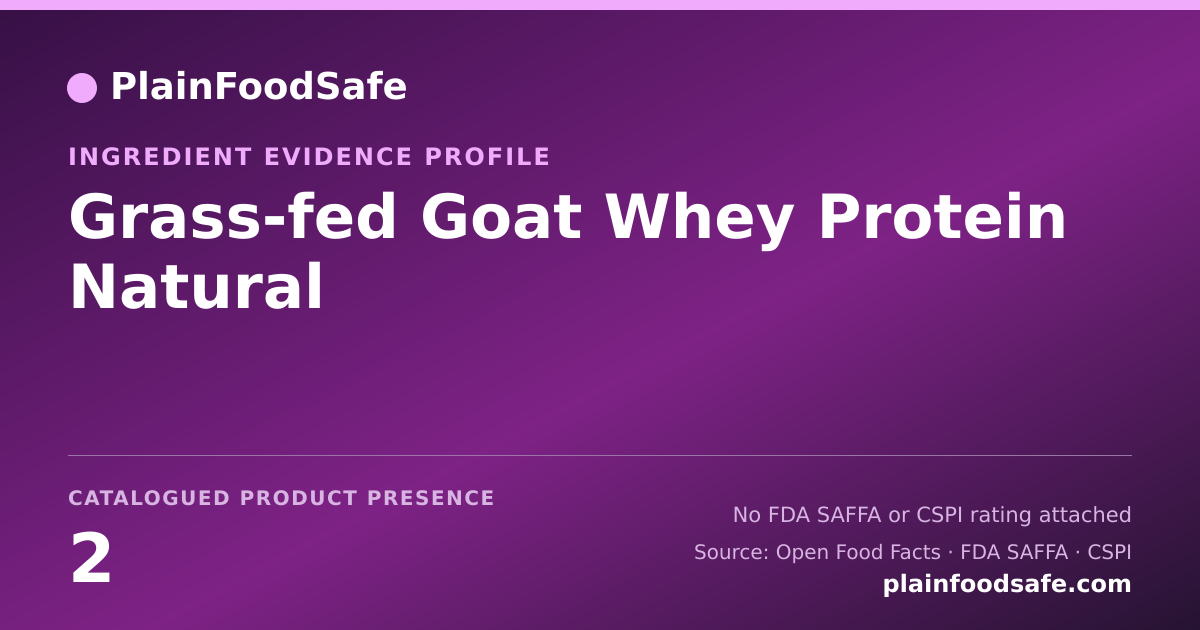 Share card for Grass-fed Goat Whey Protein Natural Food Ingredient Evidence Profile