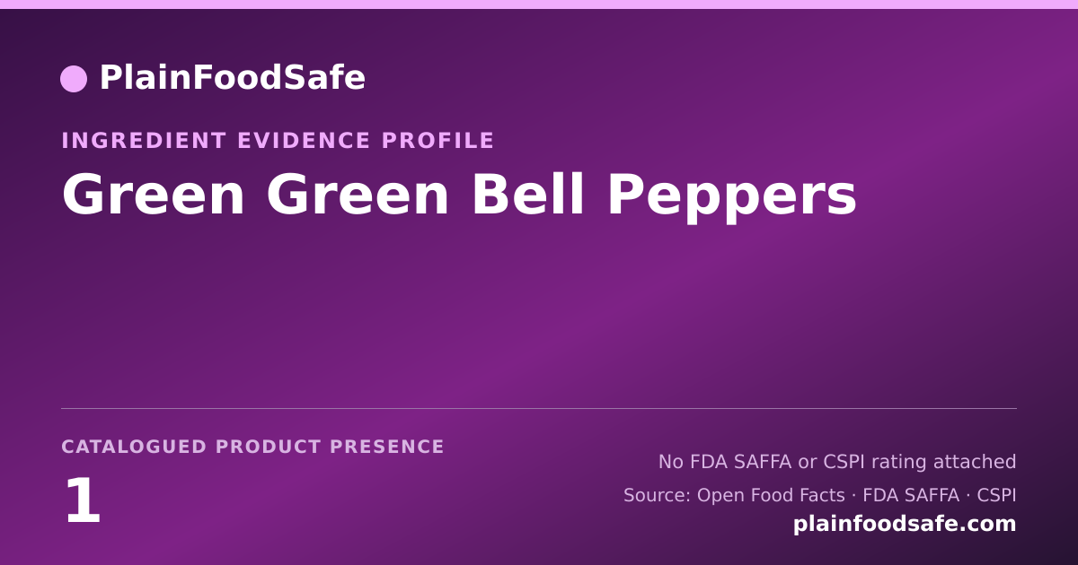 Share card for Green Green Bell Peppers Food Ingredient Evidence Profile
