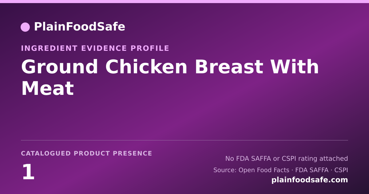 Share card for Ground Chicken Breast With Meat Food Ingredient Evidence Profile