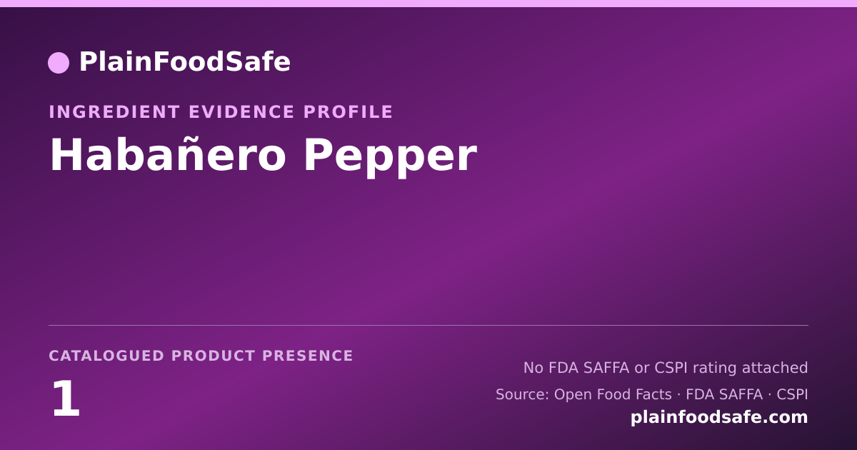Share card for Habañero Pepper Food Ingredient Evidence Profile