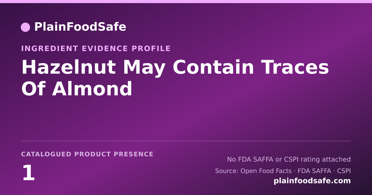 Share card for Hazelnut May Contain Traces Of Almond Food Ingredient Evidence Profile