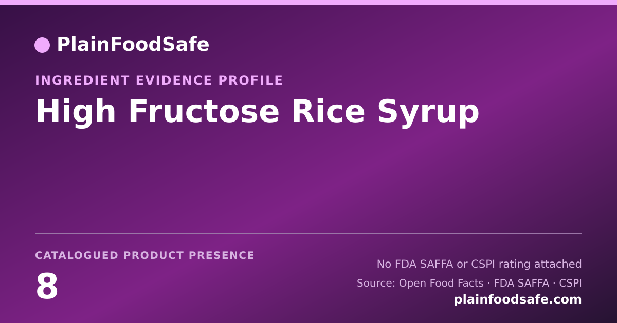 Share card for High Fructose Rice Syrup Food Ingredient Evidence Profile