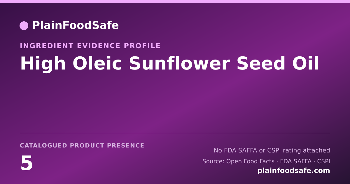 Share card for High Oleic Sunflower Seed Oil Food Ingredient Evidence Profile