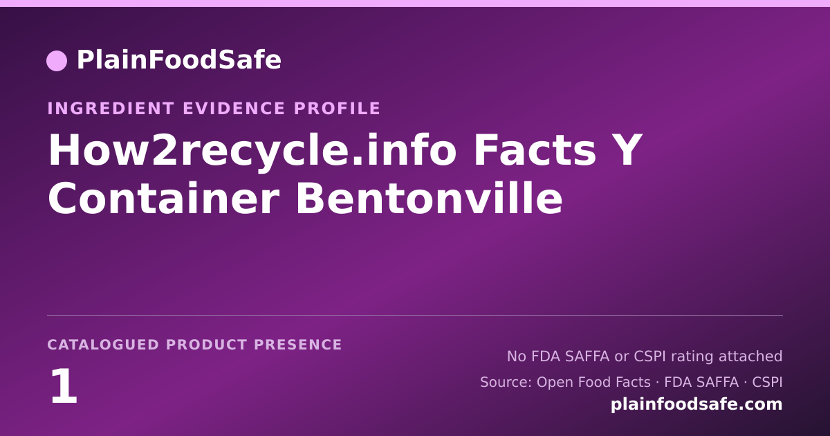 Share card for How2recycle.info Facts Y Container Bentonville Food Ingredient Evidence Profile