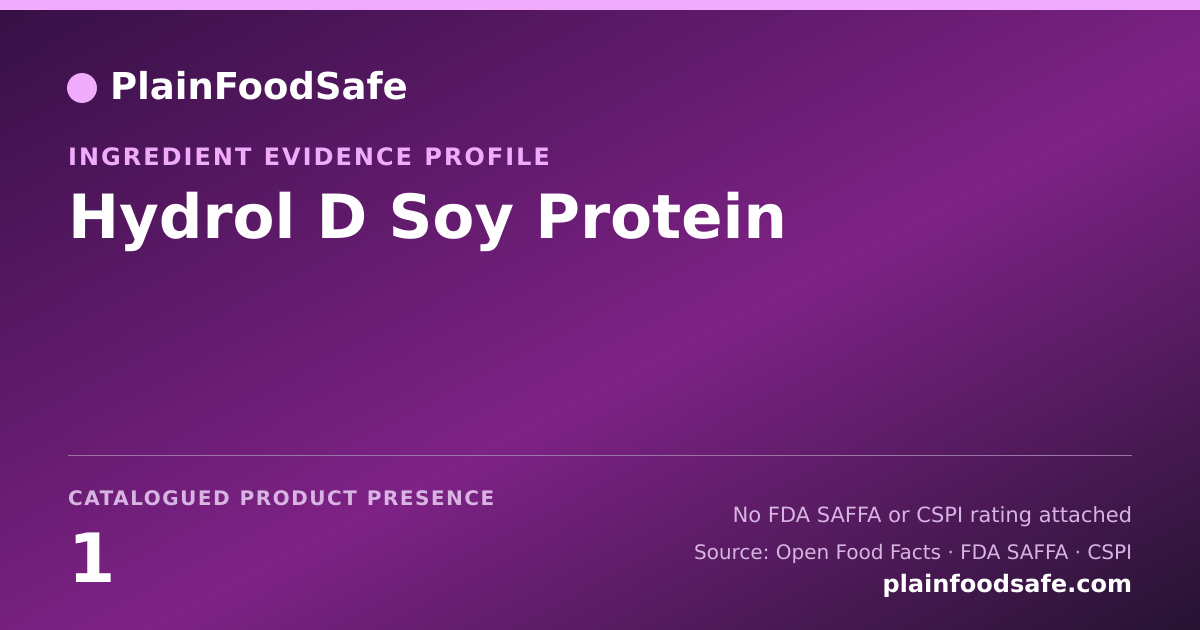 Share card for Hydrol D Soy Protein Food Ingredient Evidence Profile
