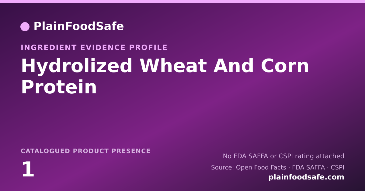 Share card for Hydrolized Wheat And Corn Protein Food Ingredient Evidence Profile
