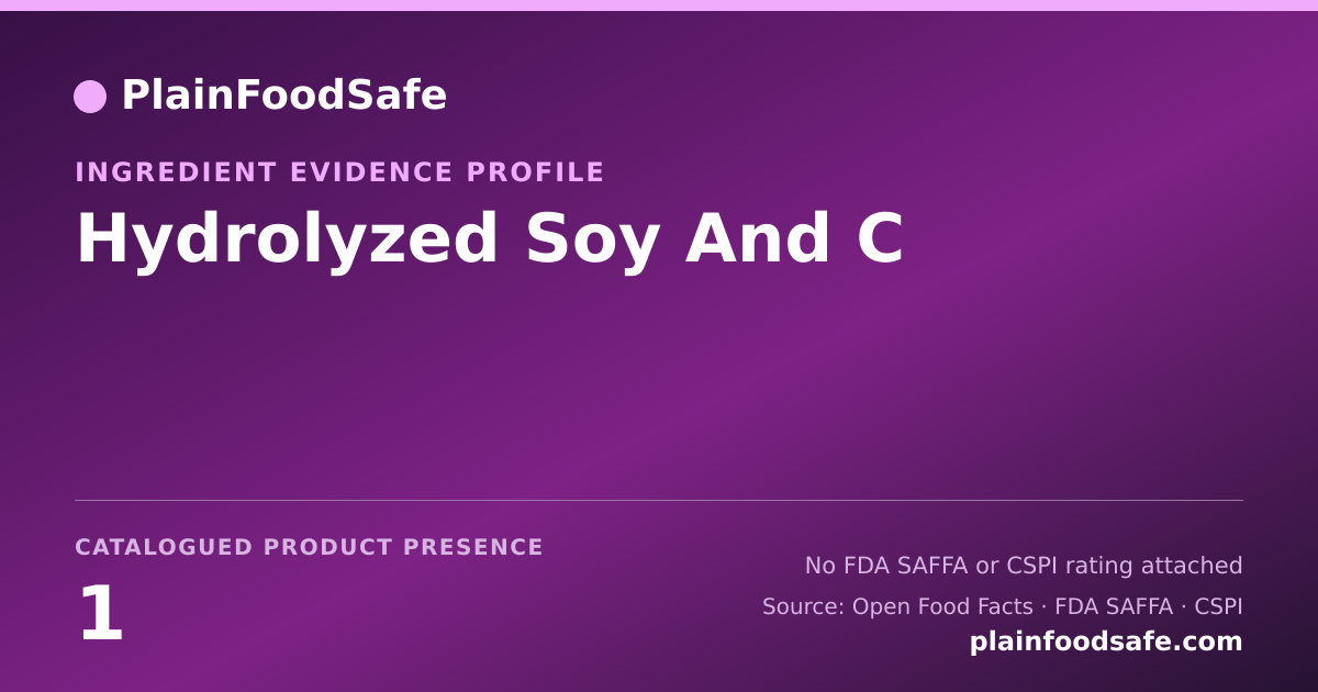 Share card for Hydrolyzed Soy And C Food Ingredient Evidence Profile