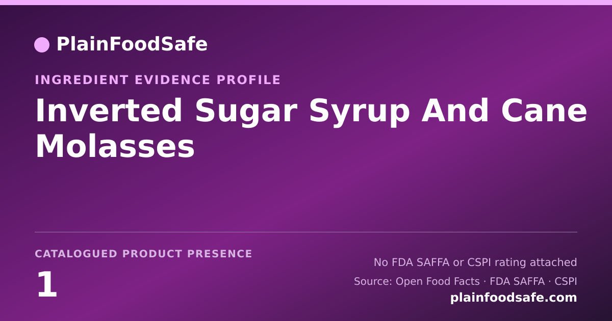 Share card for Inverted Sugar Syrup And Cane Molasses Food Ingredient Evidence Profile