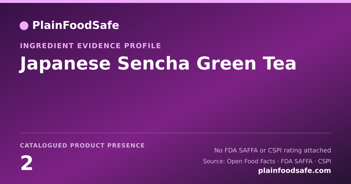 Share card for Japanese Sencha Green Tea Food Ingredient Evidence Profile