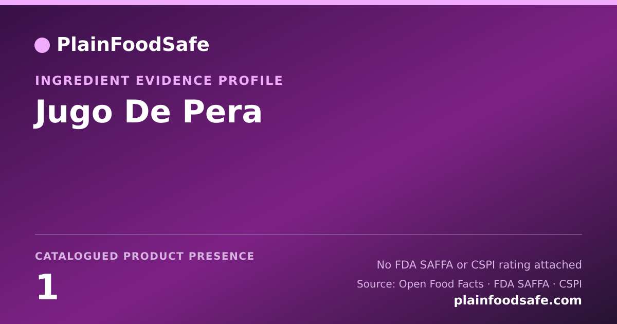 Share card for Jugo De Pera Food Ingredient Evidence Profile