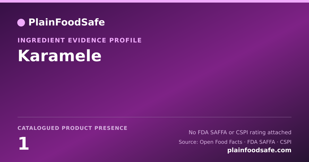 Share card for Karamele Food Ingredient Evidence Profile