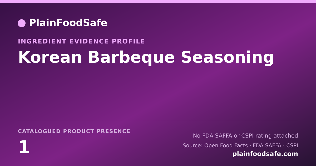 Share card for Korean Barbeque Seasoning Food Ingredient Evidence Profile