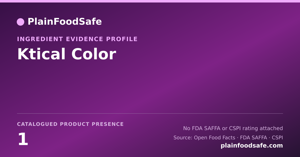 Share card for Ktical Color Food Ingredient Evidence Profile