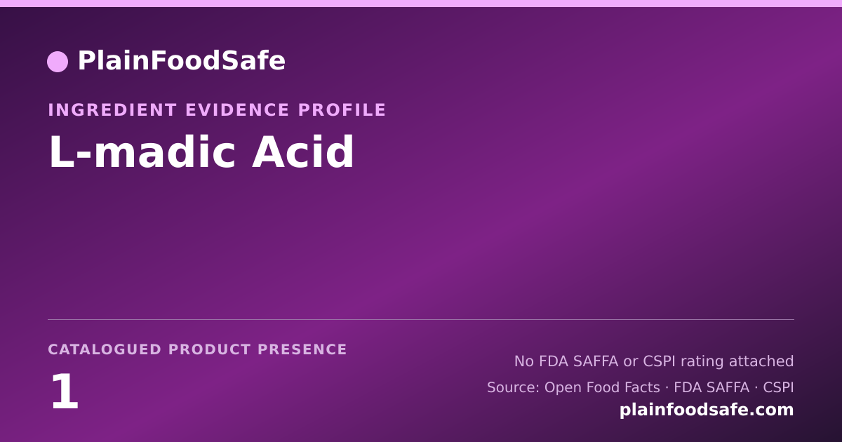 Share card for L-madic Acid Food Ingredient Evidence Profile