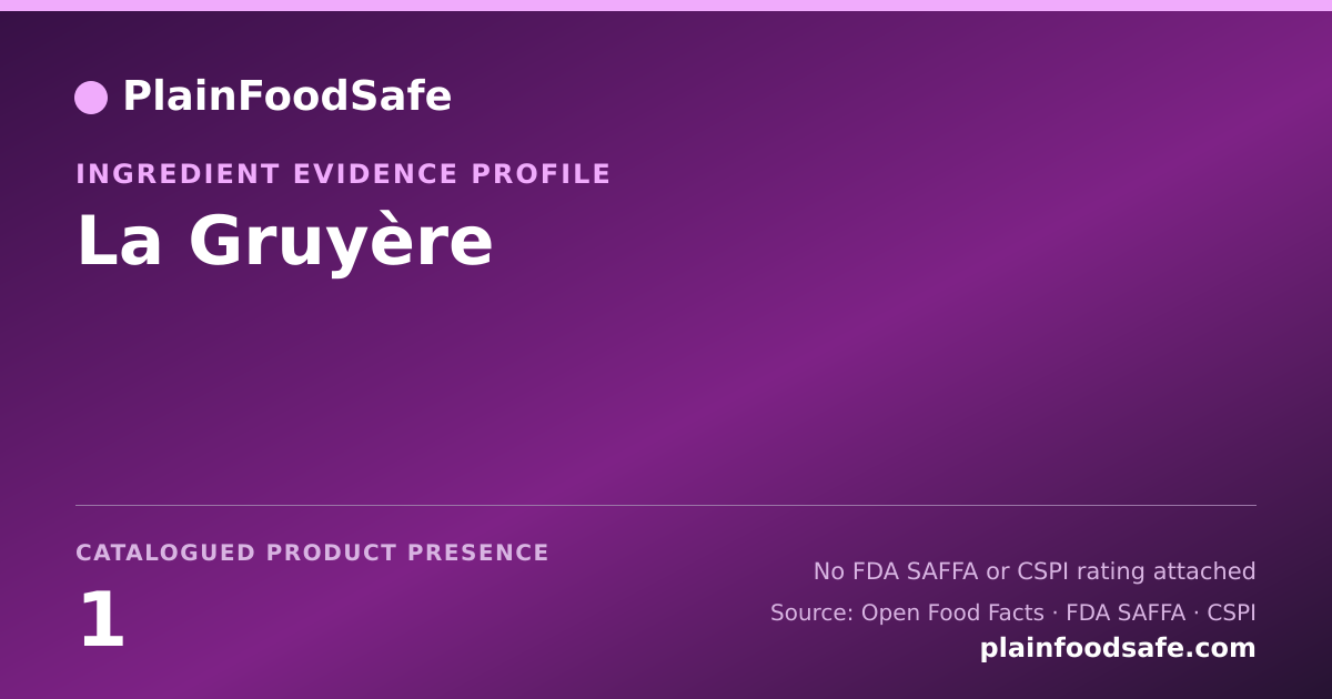 Share card for La Gruyère Food Ingredient Evidence Profile