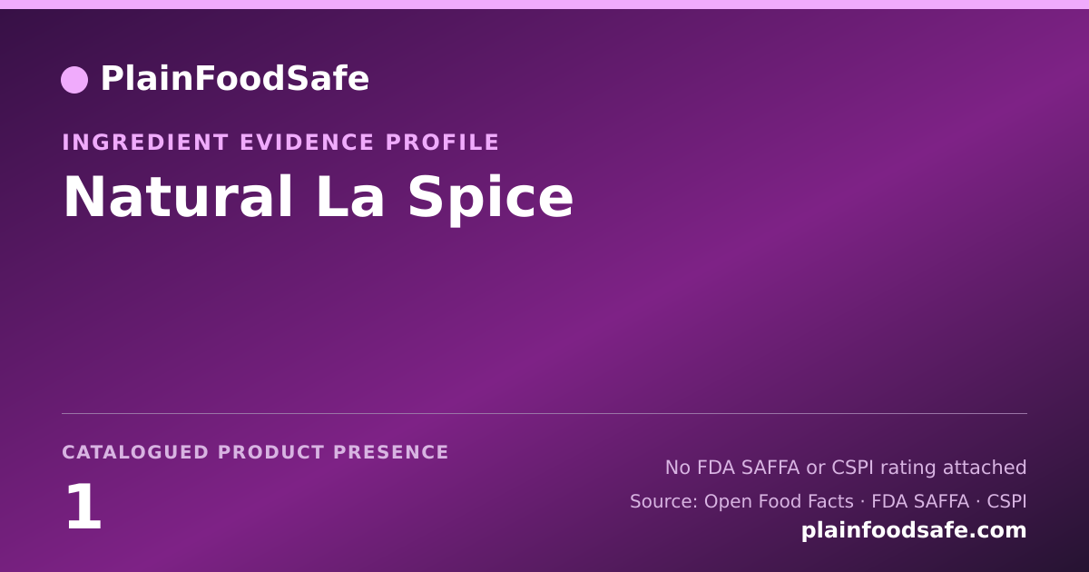 Share card for Natural La Spice Food Ingredient Evidence Profile