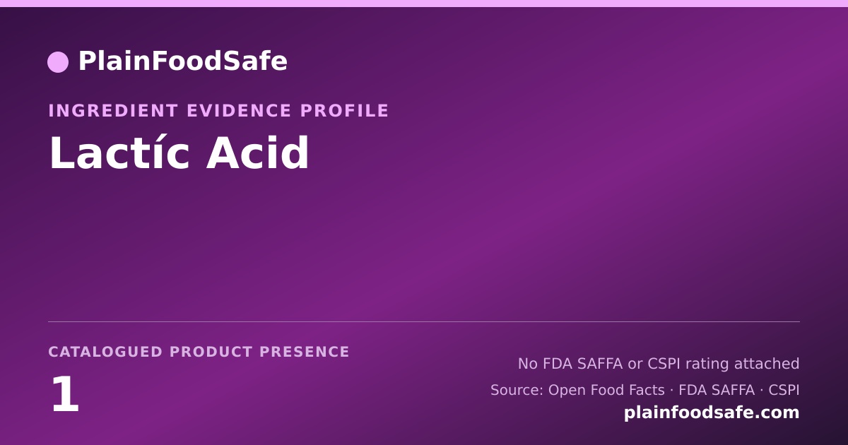 Share card for Lactíc Acid Food Ingredient Evidence Profile