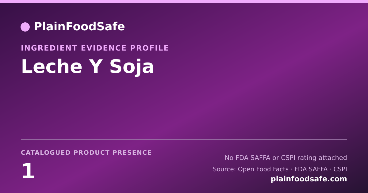 Share card for Leche Y Soja Food Ingredient Evidence Profile