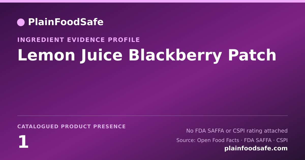 Share card for Lemon Juice Blackberry Patch Food Ingredient Evidence Profile