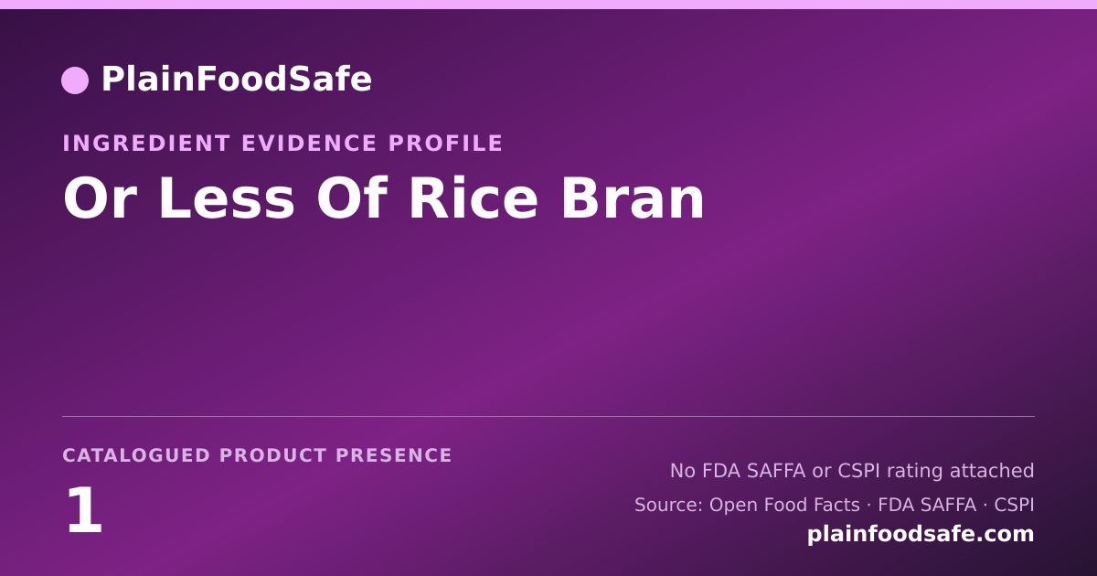Share card for Or Less Of Rice Bran Food Ingredient Evidence Profile