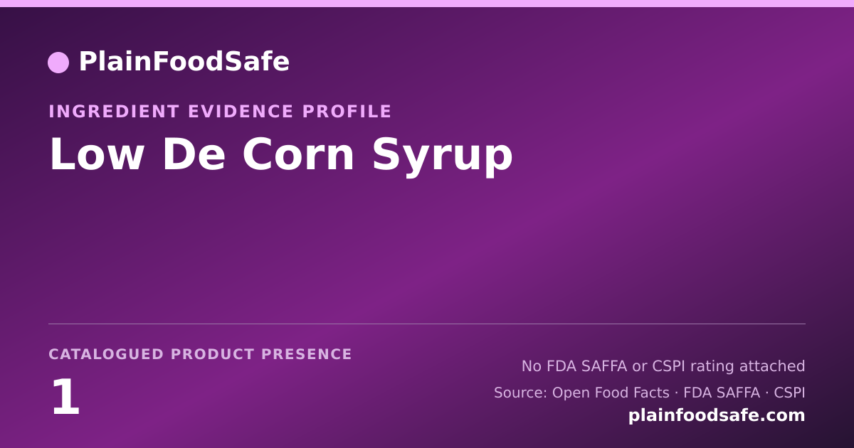 Share card for Low De Corn Syrup Food Ingredient Evidence Profile