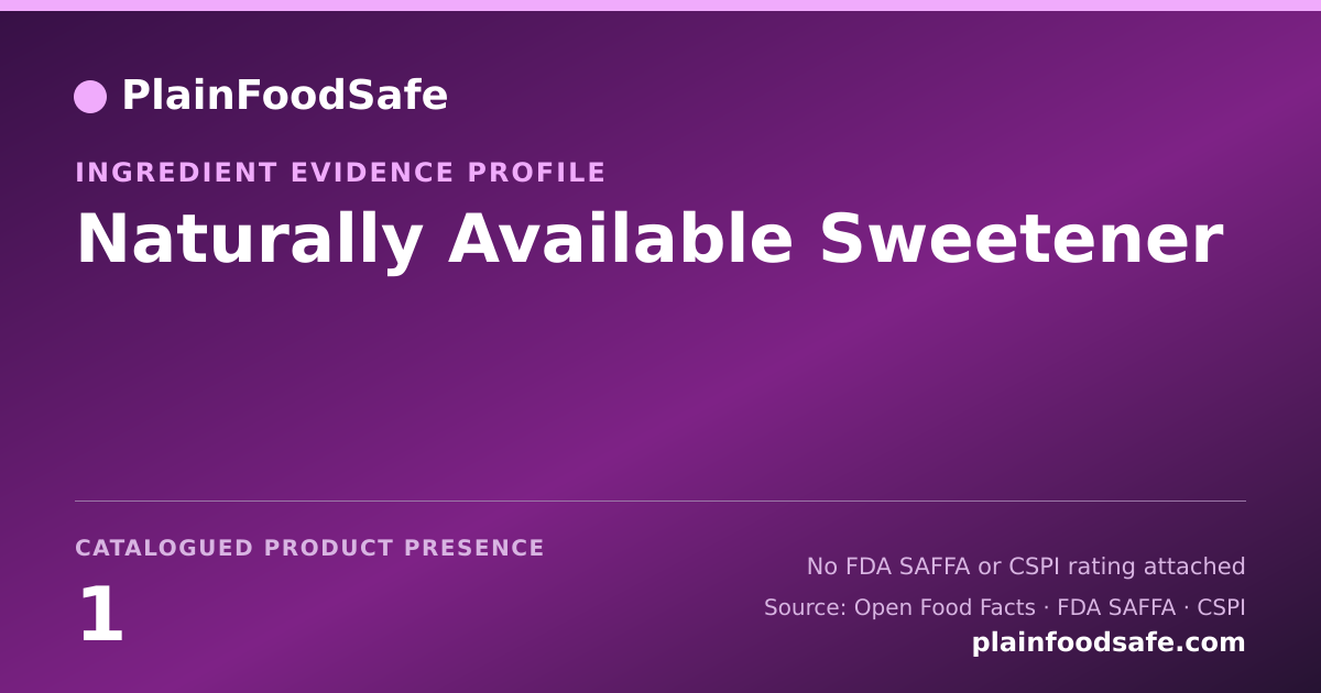 Share card for Naturally Available Sweetener Food Ingredient Evidence Profile